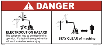 Danger Decal - Electrocution Hazard, 4542-2 decals, stickers, ansi, required