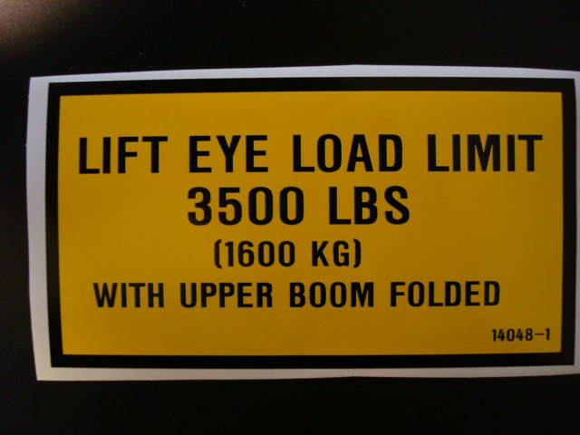 Lift Eye Load Limit 3500 Lbs Decal