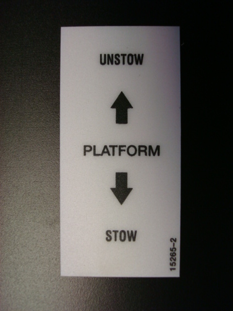 Platform Stow/Unstow Decal