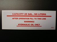 Capacity 25 Gallons Decal