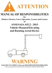 Manual of Responsibilities for Vehicle-Mounted Elevating and Rotating Aerial Devices [MRA92.2-2015]  manual, ansi, saia, platform aerial, devices, rotate, elevate, responsbilities, a92.2, 